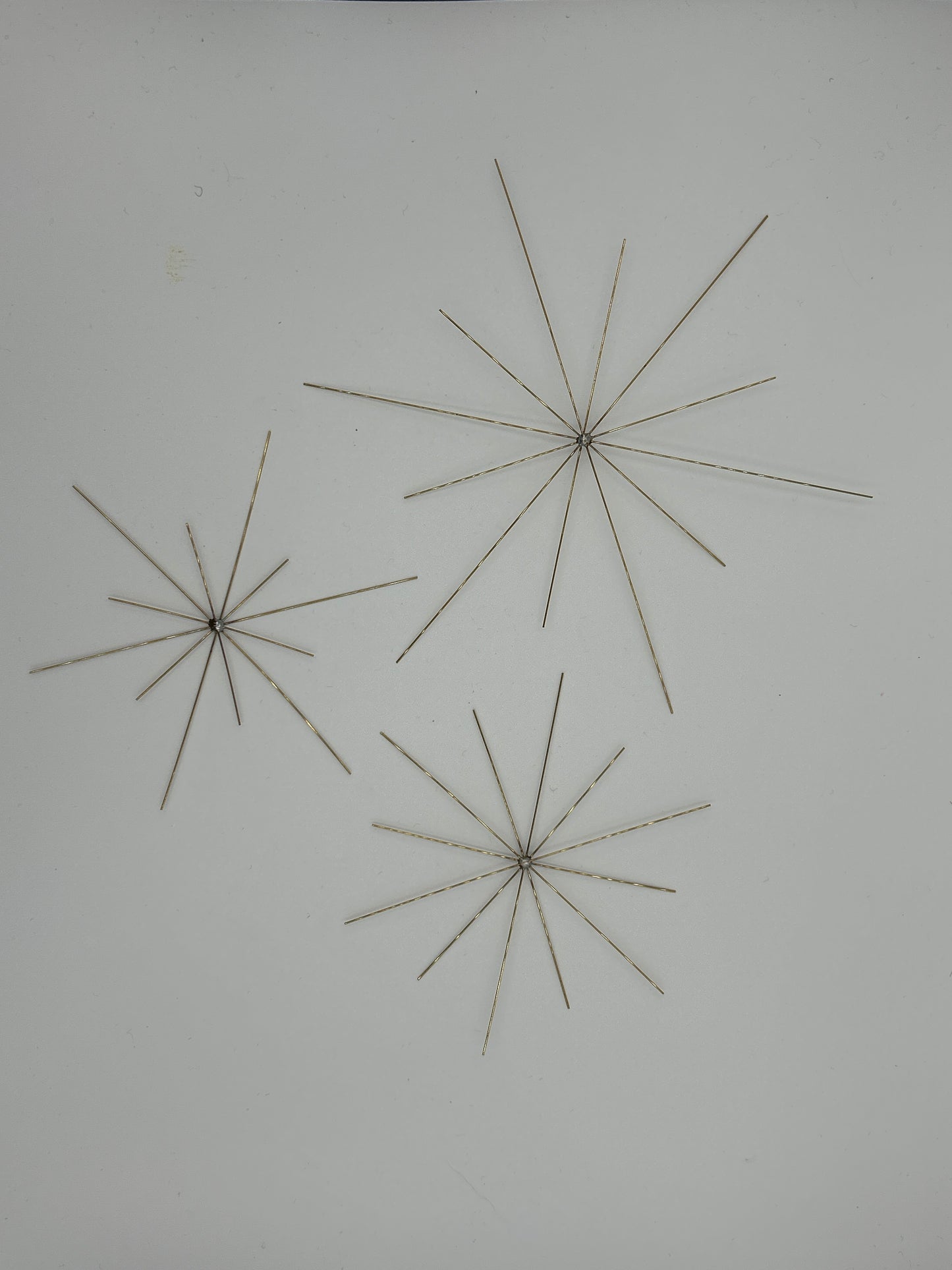 Drahtsterne Set 12-strahlig je 5 Stück mit 5/10 , 8/10 , 10/15cm - Draht 0,5