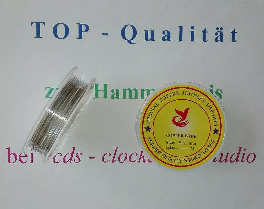 Kupferdraht 7m , 0,6mm , beschichtet Schmuckdraht Juweliersdraht