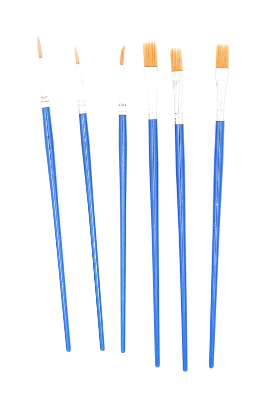 6 Pinsel Set Malpinsel Schulpinsel -- 3 Flachpinsel , 3 Rundpinsel