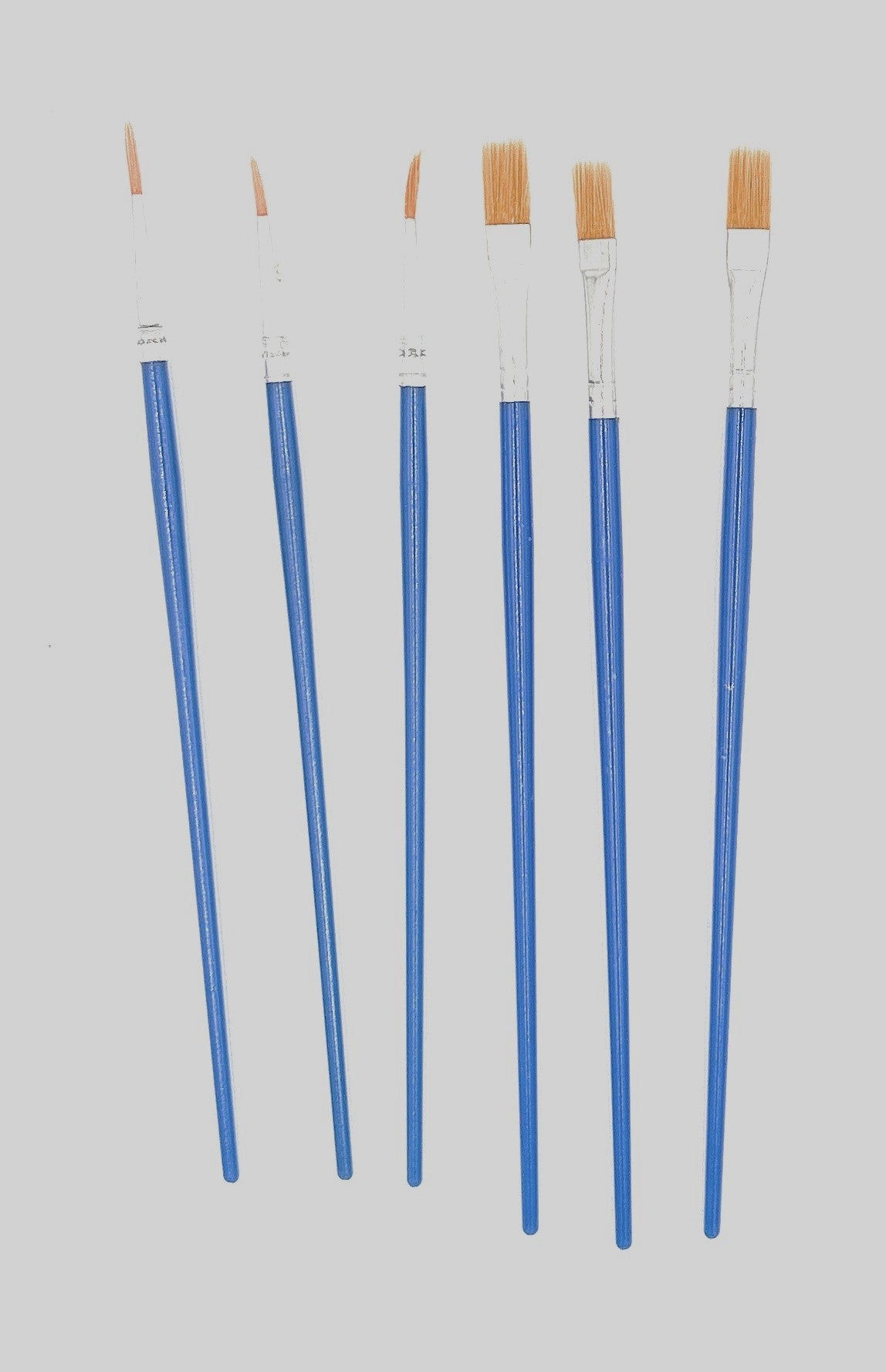 6 Pinsel Set Malpinsel Schulpinsel -- 3 Flachpinsel , 3 Rundpinsel