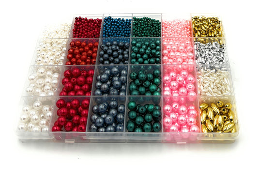 Perlensortiment 3-6-8 mm und Oliven