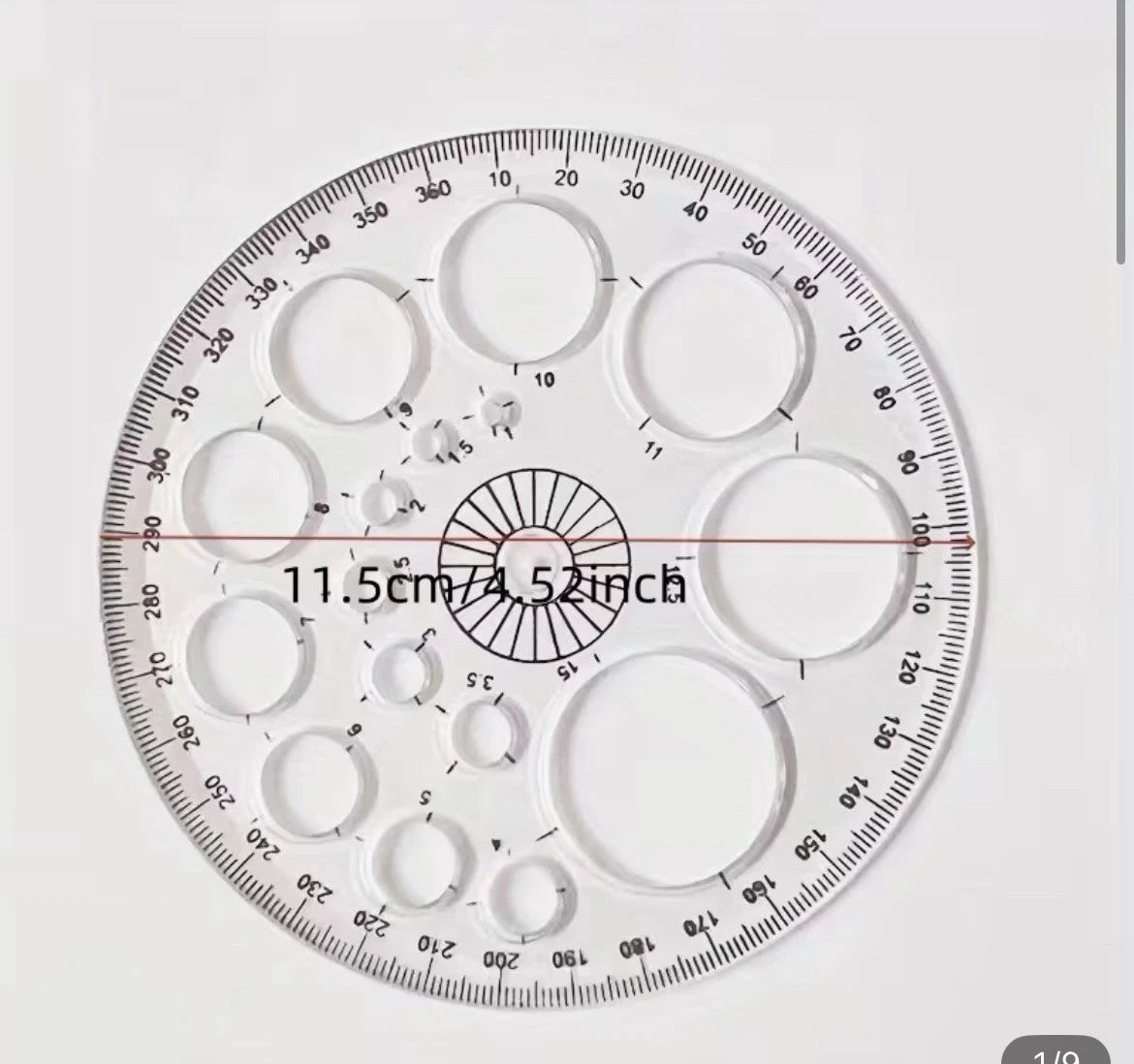 Rund Lineal Schablone Kreis Zeichenschablone 360 Grad