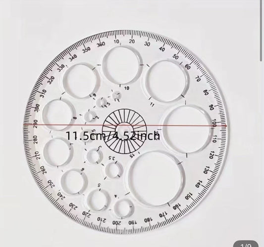 Rund Lineal Schablone Kreis Zeichenschablone 360 Grad