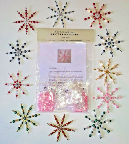 Perlensterne Bastelset - Auswahl Perlen Sterne Drahtsterne Set Schmuck Deko